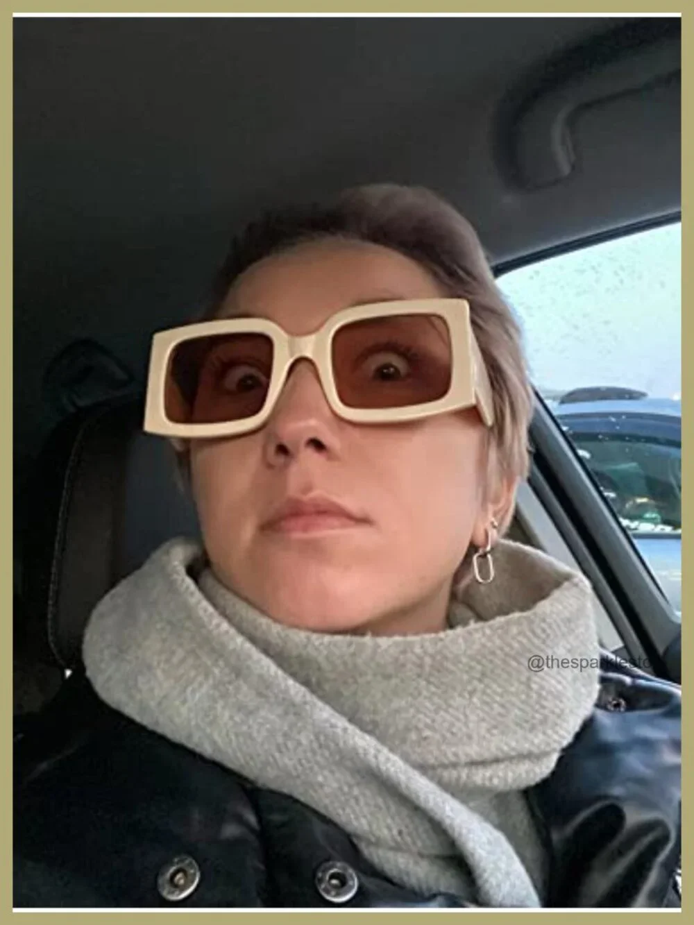 Vintage Oversized Square Sunglasses Women Men UV400 Protection Retro Trendy